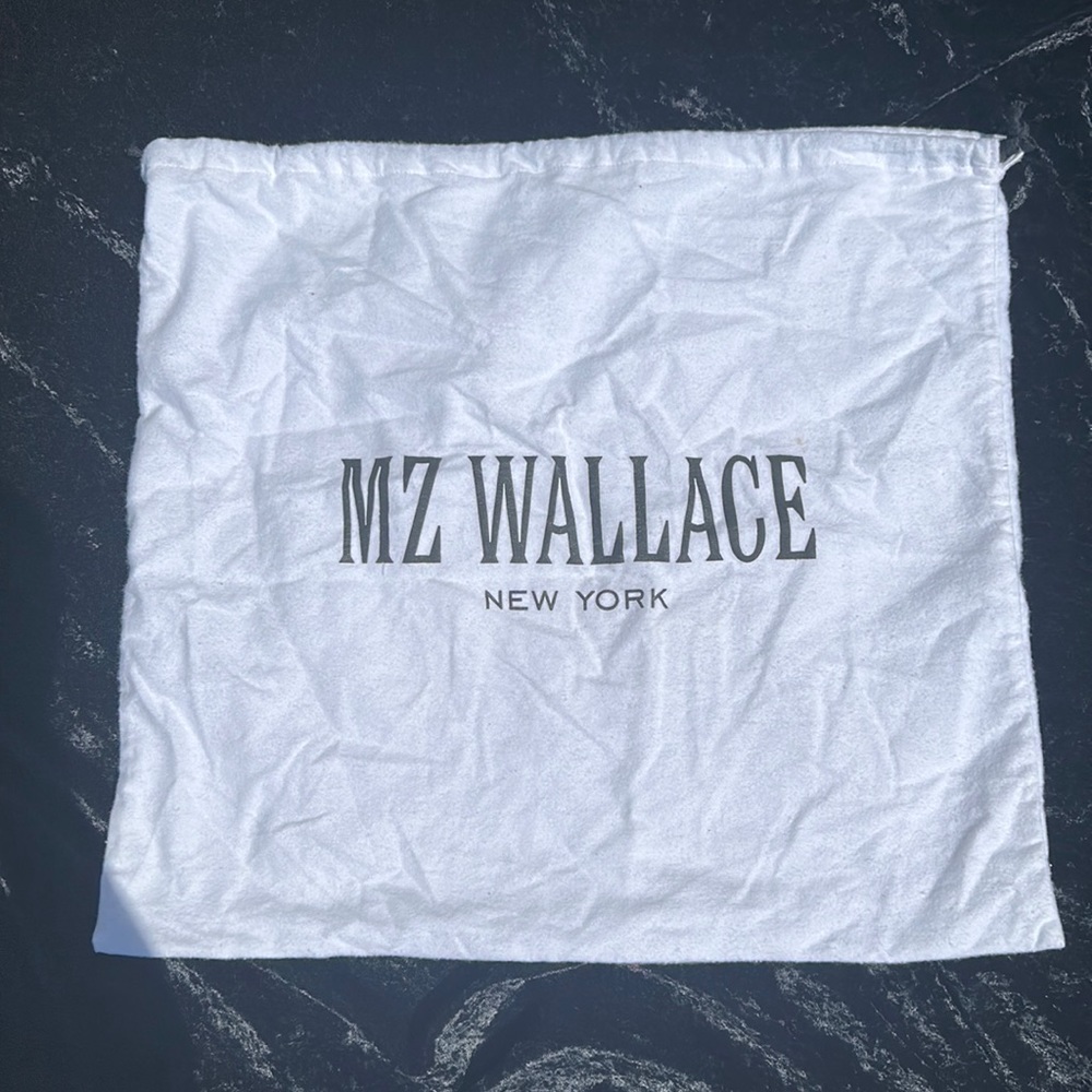 MZ Wallace White Drawstring Dust Cover Bag w/Black String